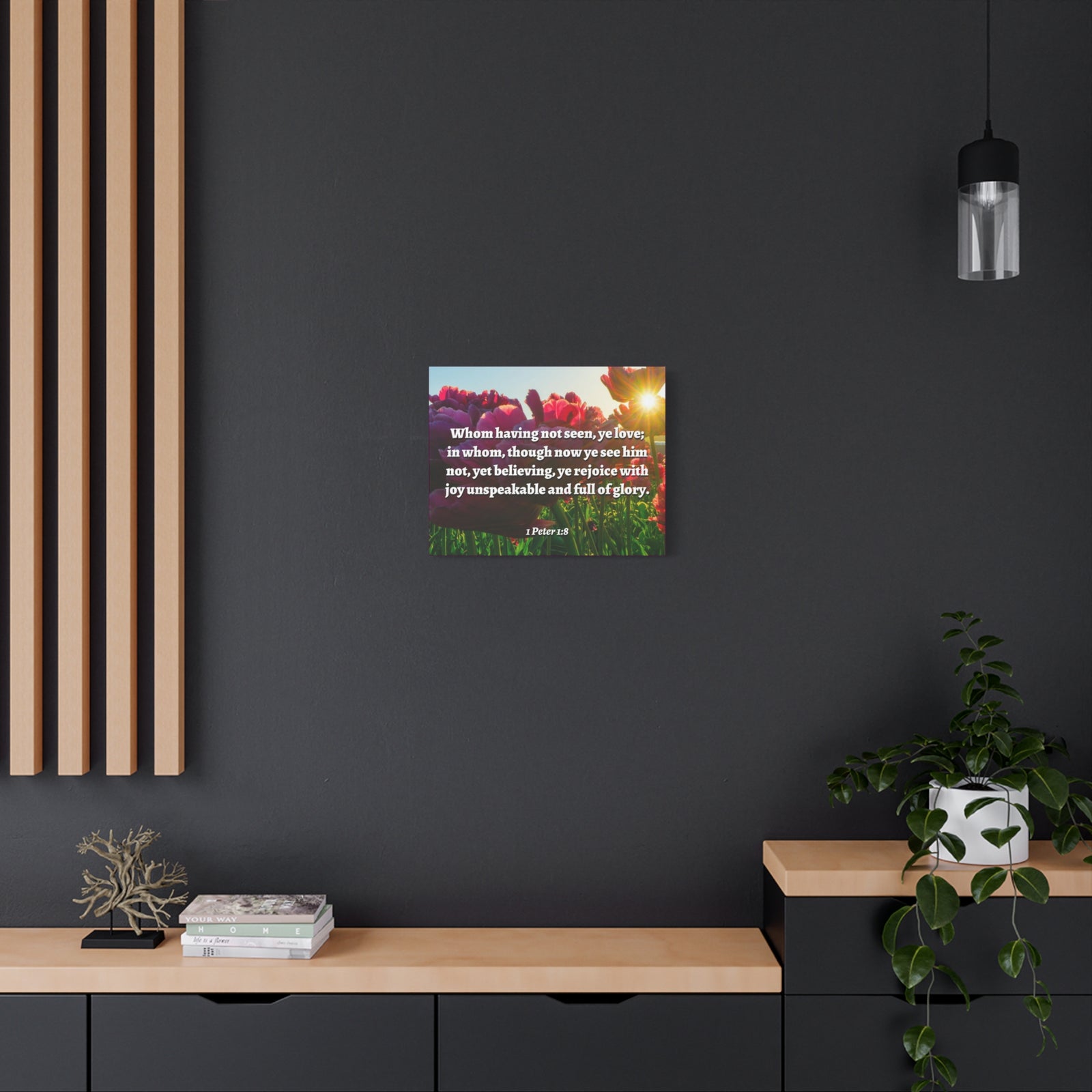 Scripture Canvas Not Seen 1 Peter 1:8 Christian Wall Art Bible Verse Print Ready to Hang-Express Your Love Gifts