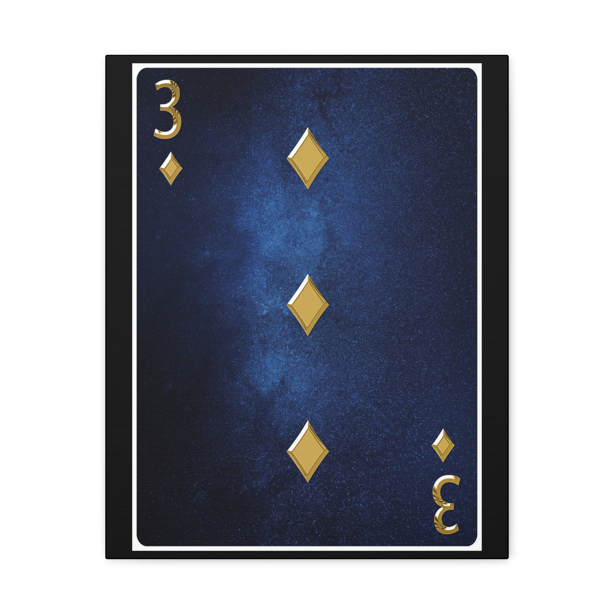 Three Of Diamonds Space Background Playing Card Canvas Wall Art for Home Decor Ready-to-Hang-Express Your Love Gifts