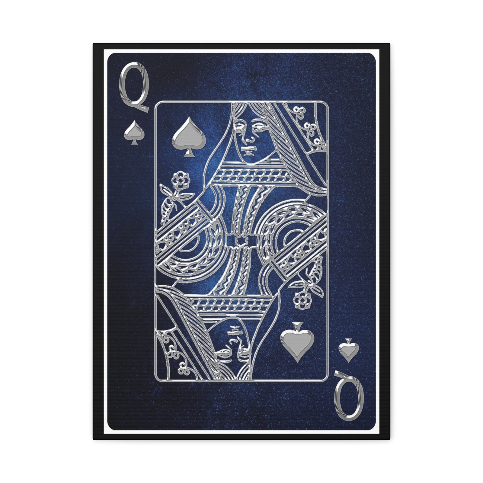 Queen Of Spades Space Background Playing Card Canvas Wall Art for Home Decor Ready-to-Hang-Express Your Love Gifts