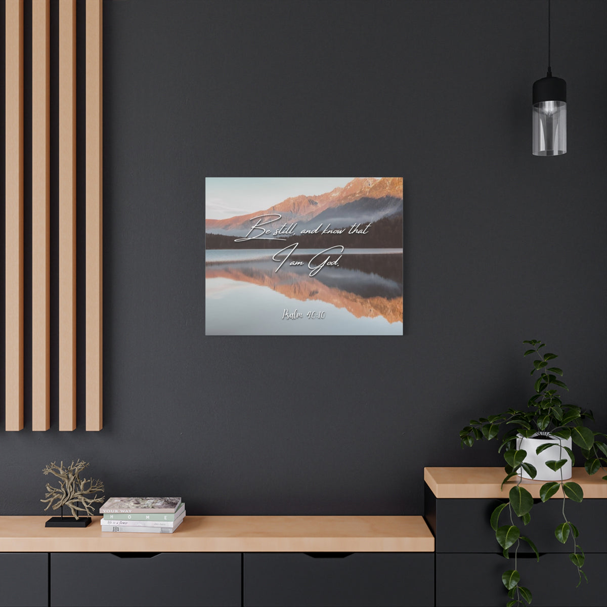 Scripture Canvas Be Still & Know I Am God Psalm 46:10 Christian Wall Art Bible Verse Print Ready to Hang-Express Your Love Gifts