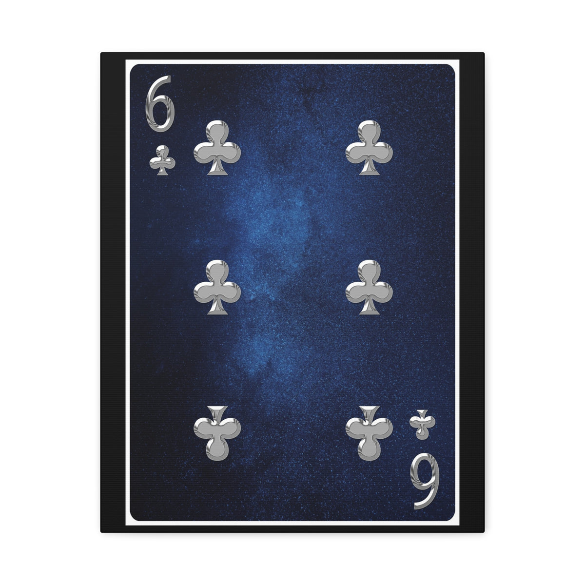 Six Of Clubs Space Background Playing Card Canvas Wall Art for Home Decor Ready-to-Hang-Express Your Love Gifts