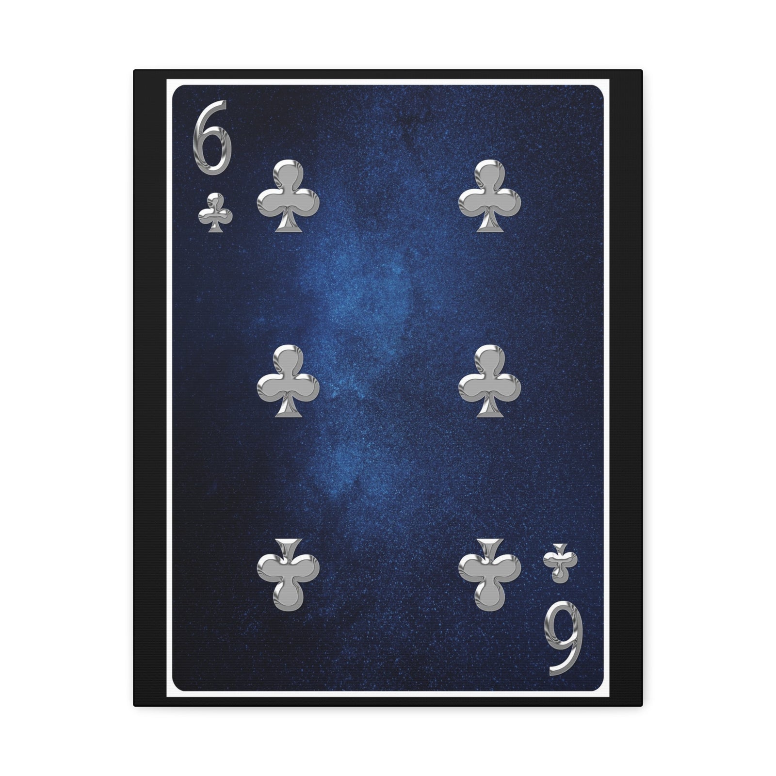 Six Of Clubs Space Background Playing Card Canvas Wall Art for Home Decor Ready-to-Hang-Express Your Love Gifts