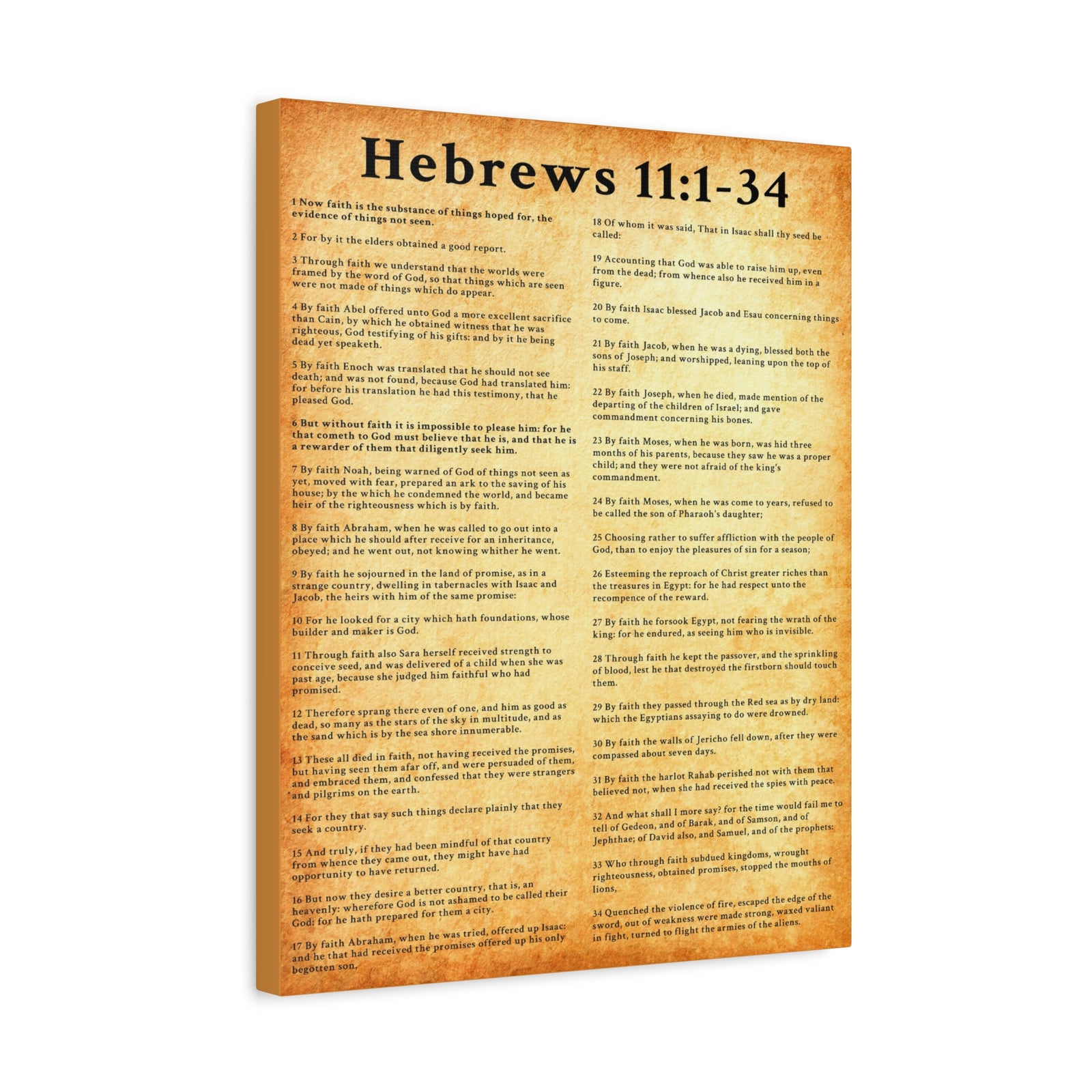Scripture Walls Hebrews 11:1-34 Bible Verse Canvas Christian Wall Art Ready to Hang Unframed-Express Your Love Gifts