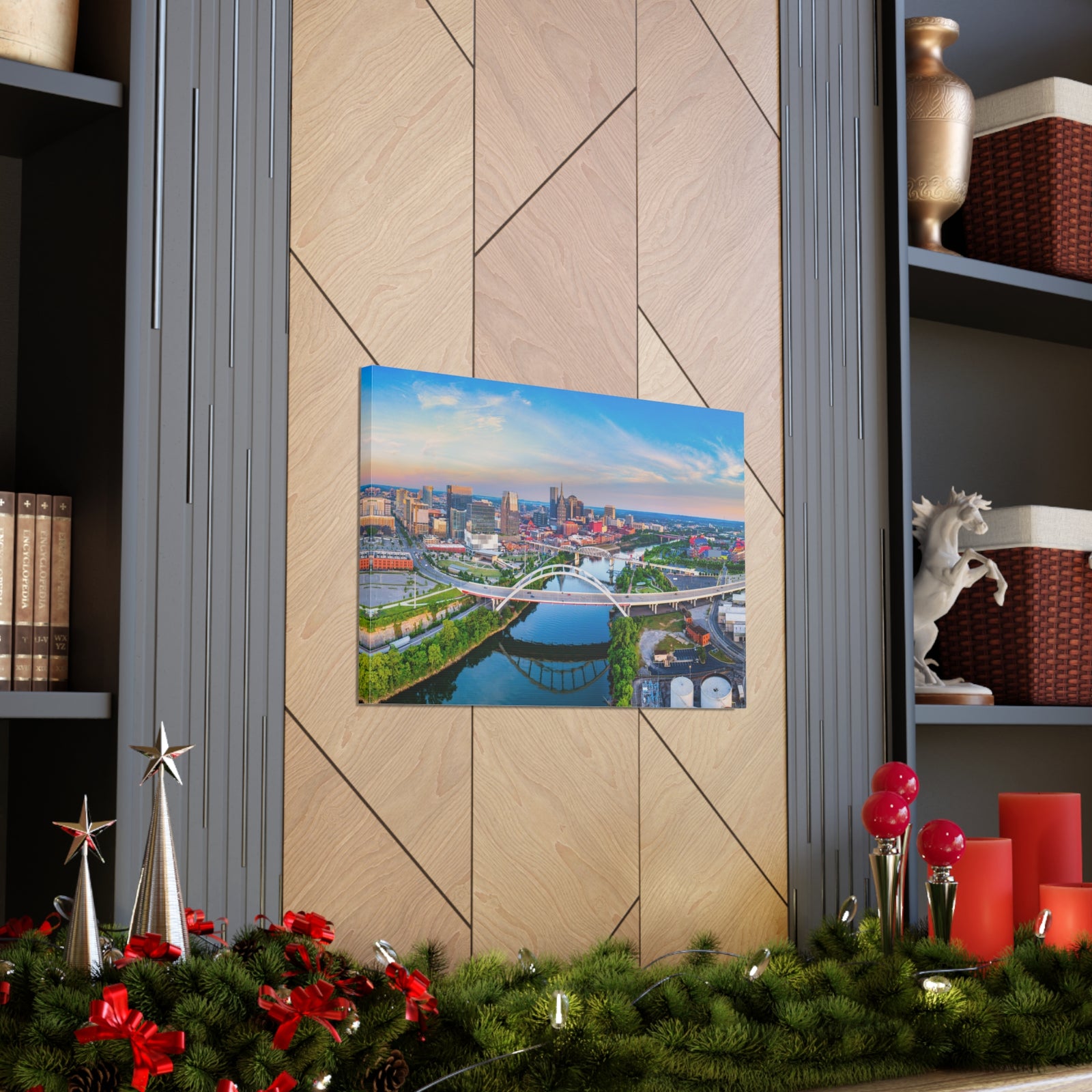 Nashville Daytime Skyline Canvas Artwork High-Quality Breathtaking Stunning Cityscape for Home Decor Ready to Hang-Express Your Love Gifts