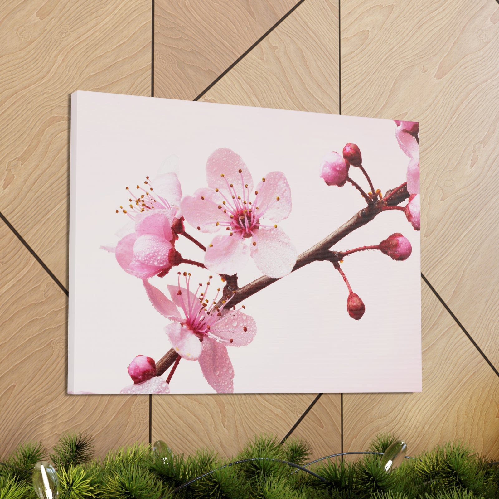 Cherry Blossom Branch Forest Floral Nature Photography Canvas Wall Art for Home Decor Ready-to-Hang-Express Your Love Gifts
