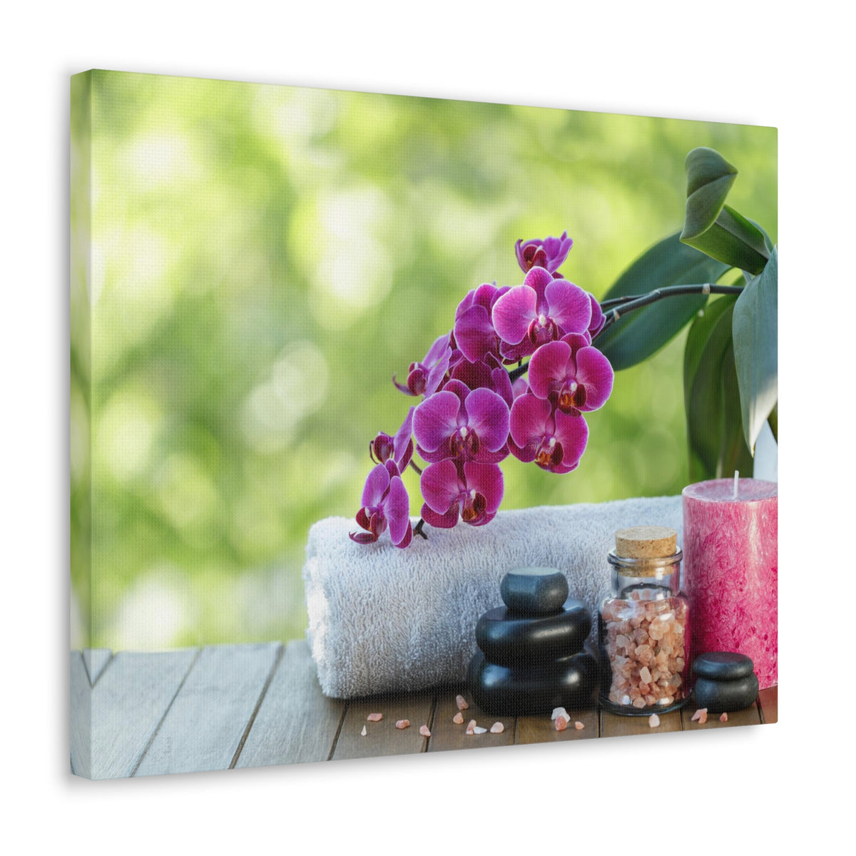Spa Composition on Wooden Forest Floral Nature Photography Canvas Wall Art for Home Decor Ready-to-Hang-Express Your Love Gifts