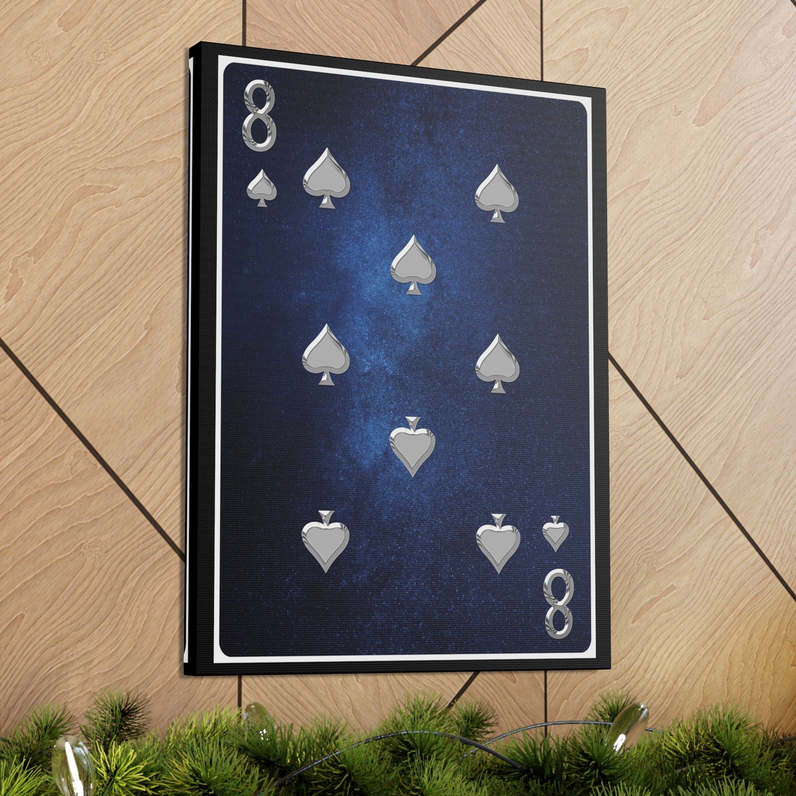 Eight Of Spades Space Background Playing Card Canvas Wall Art for Home Decor Ready-to-Hang-Express Your Love Gifts