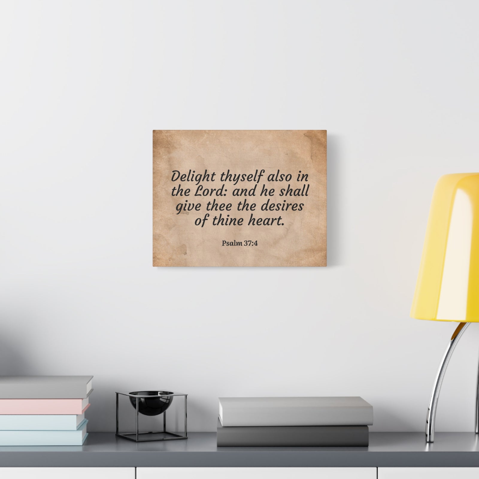 Scripture Walls Desires Of Thine Heart Psalm 37:4 Bible Verse Canvas Christian Wall Art Ready to Hang-Express Your Love Gifts