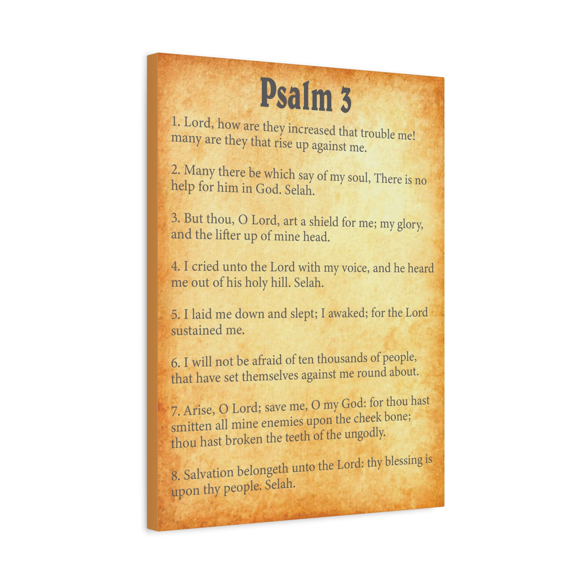 Scripture Walls Psalm 3 Gold Bible Chapter Canvas Christian Wall Art Ready to Hang-Express Your Love Gifts