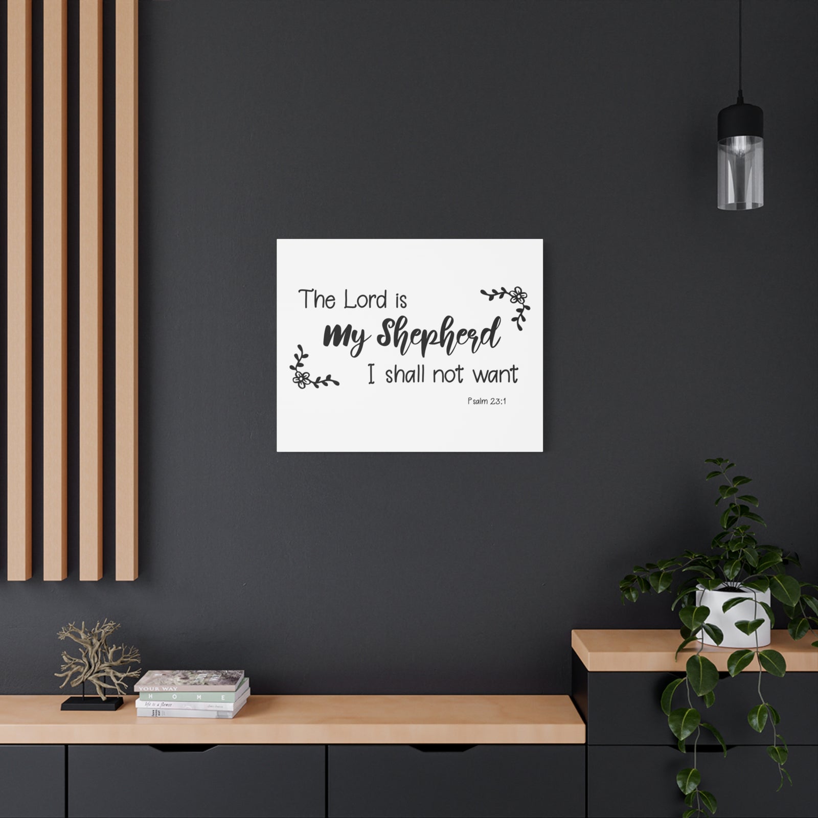 Scripture Canvas My Shepherd Psalm 23:1 Christian Wall Art Bible Verse Print Ready to Hang-Express Your Love Gifts