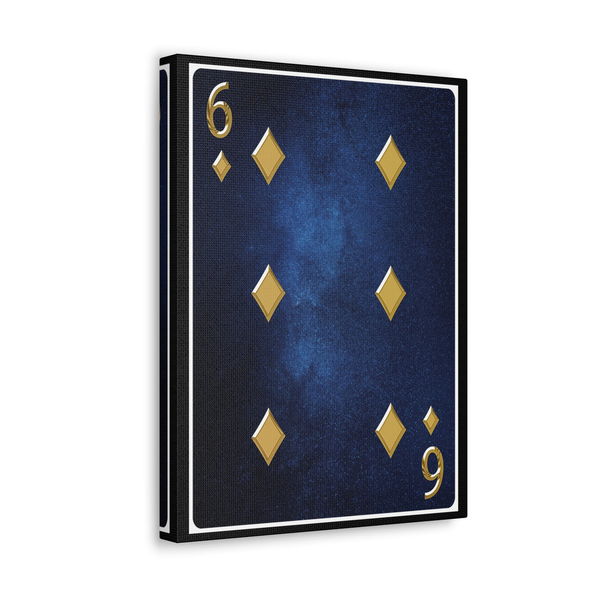 Six Of Diamonds Space Background Playing Card Canvas Wall Art for Home Decor Ready-to-Hang-Express Your Love Gifts