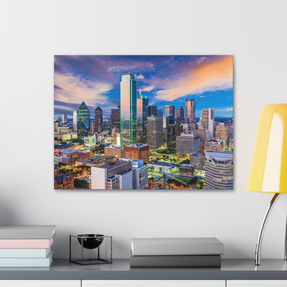 Dallas Daytime Skyline Canvas Artwork High-Quality Breathtaking Stunning Cityscape for Home Decor Ready to Hang-Express Your Love Gifts