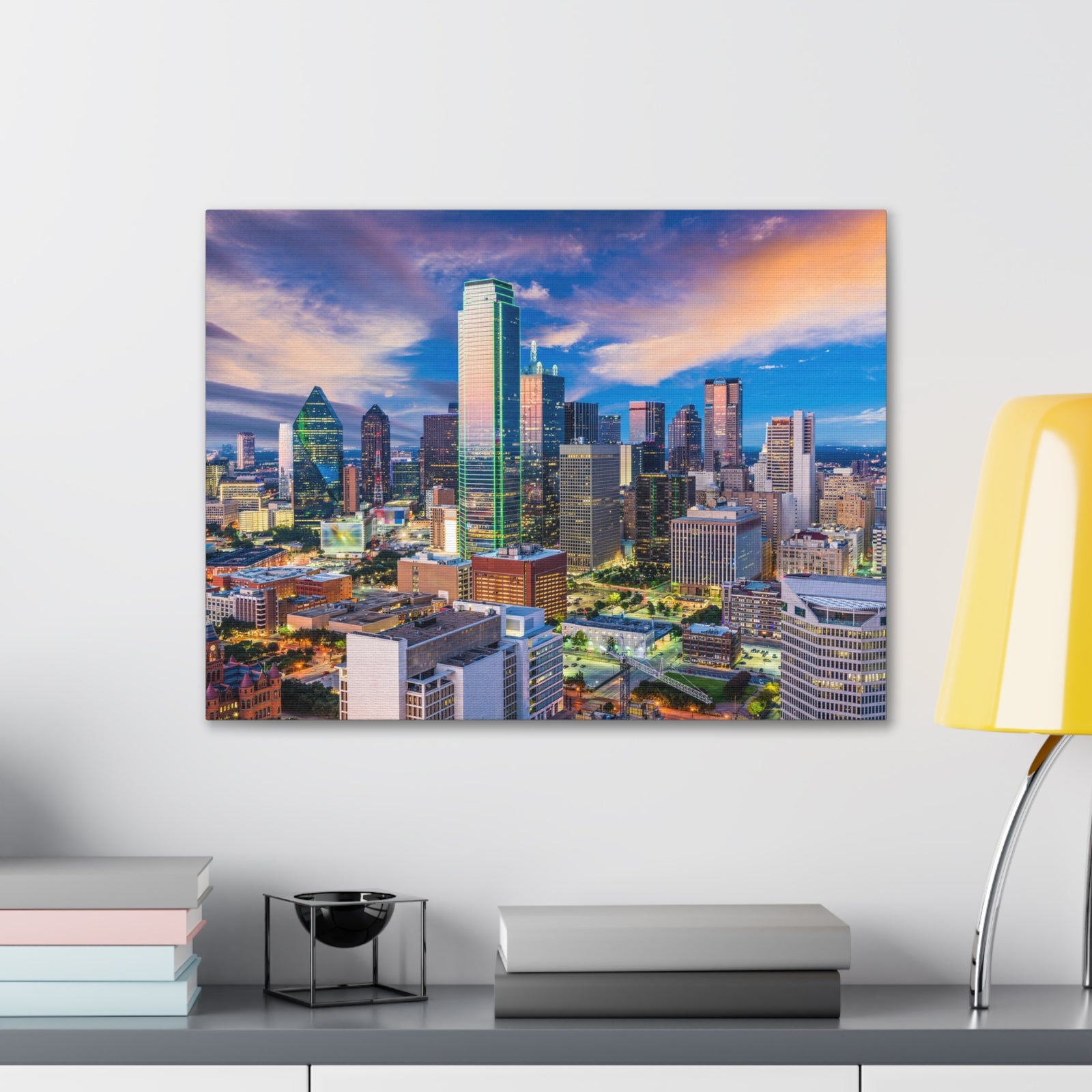 Dallas Daytime Skyline Canvas Artwork High-Quality Breathtaking Stunning Cityscape for Home Decor Ready to Hang-Express Your Love Gifts