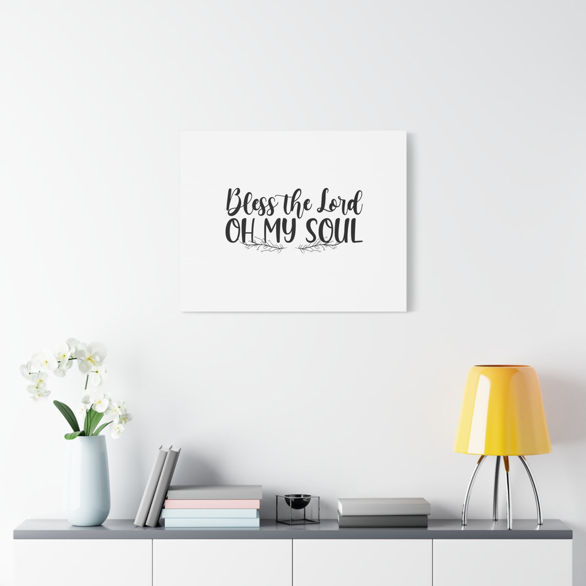 Scripture Canvas Bless The Lord Oh My Soul Psalm 103:1 Christian Wall Art Bible Verse Print Ready to Hang-Express Your Love Gifts