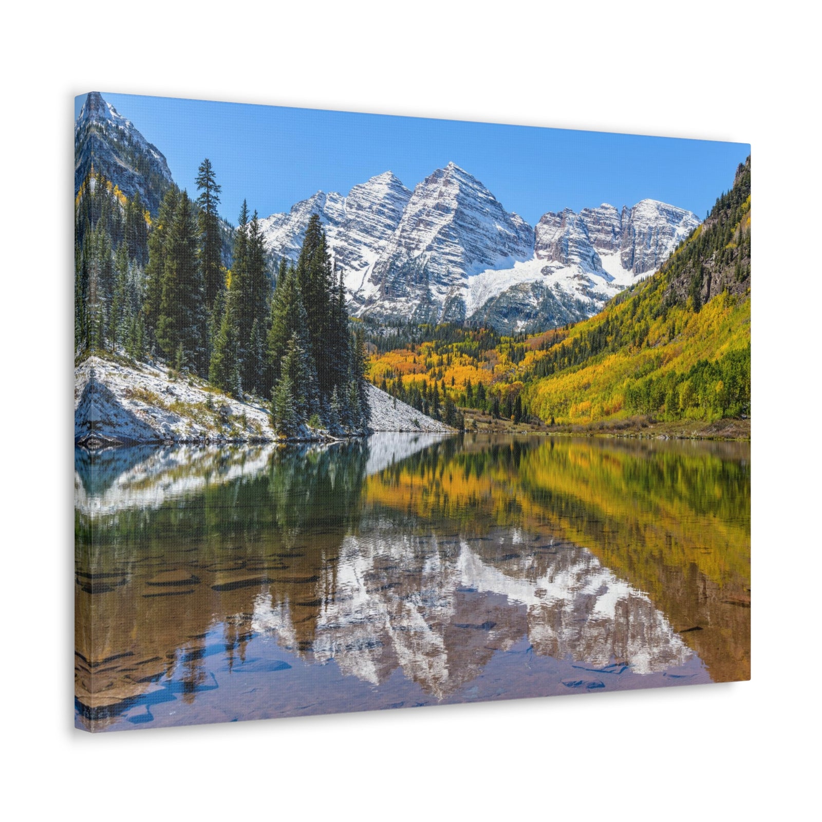 Forest Lake Mountains Nature Wilderness Photography Canvas Wall Art for Home Decor Ready-to-Hang-Express Your Love Gifts