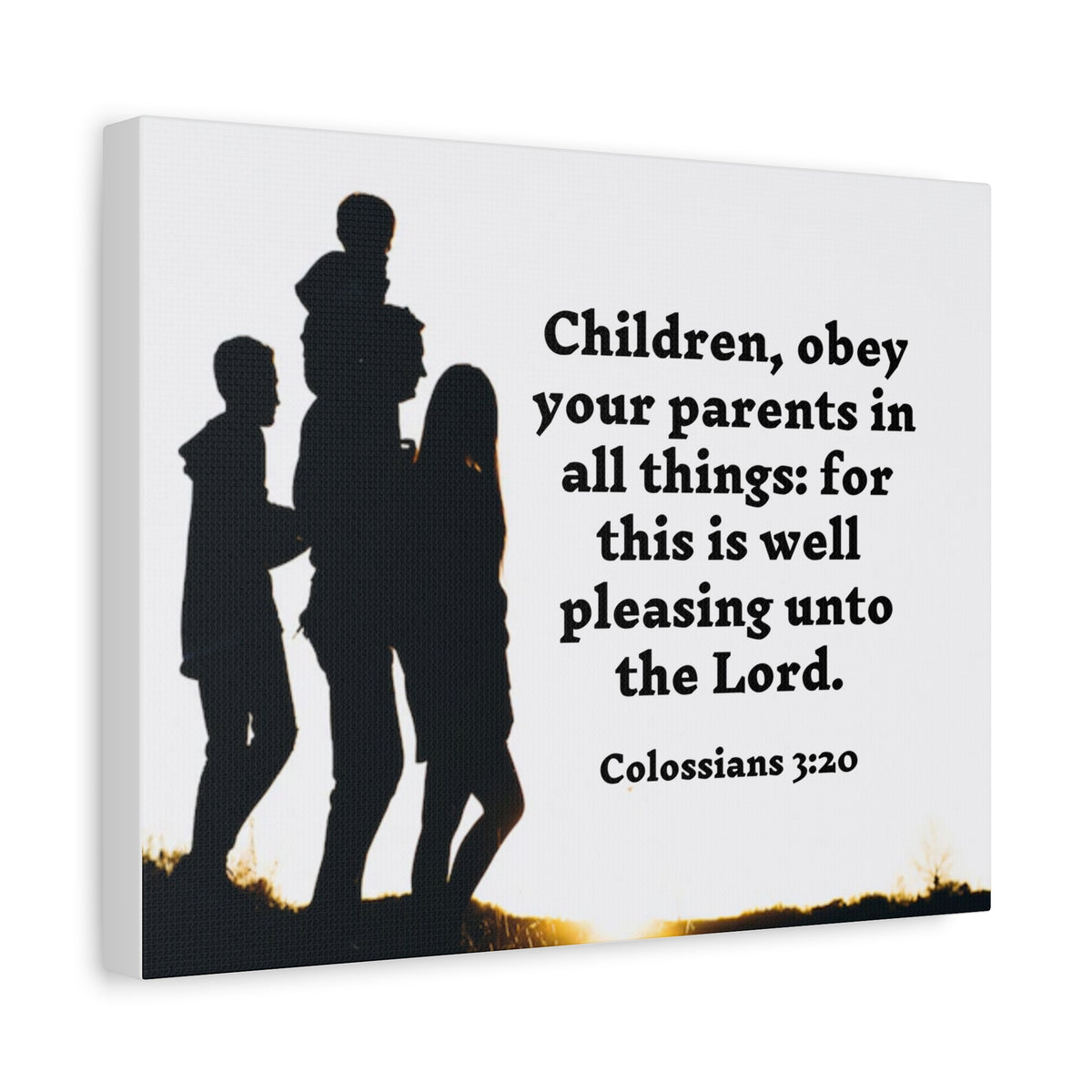 Scripture Walls Obey Your Parents Colossians 3:20 Bible Verse Canvas Christian Wall Art Ready to Hang-Express Your Love Gifts
