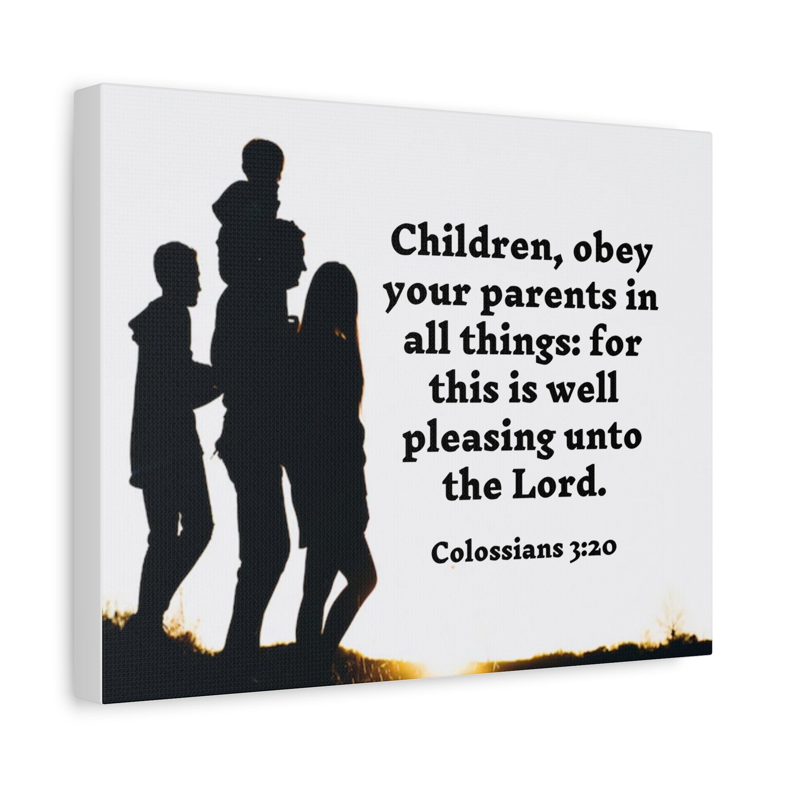 Scripture Walls Obey Your Parents Colossians 3:20 Bible Verse Canvas Christian Wall Art Ready to Hang-Express Your Love Gifts