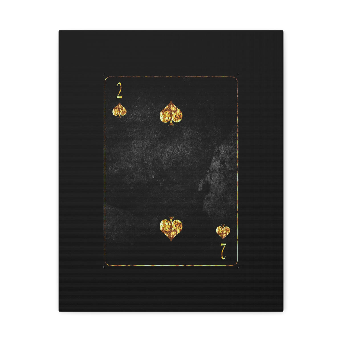 Two Of Spades Grunge Card Playing Card Canvas Wall Art for Home Decor Ready-to-Hang-Express Your Love Gifts