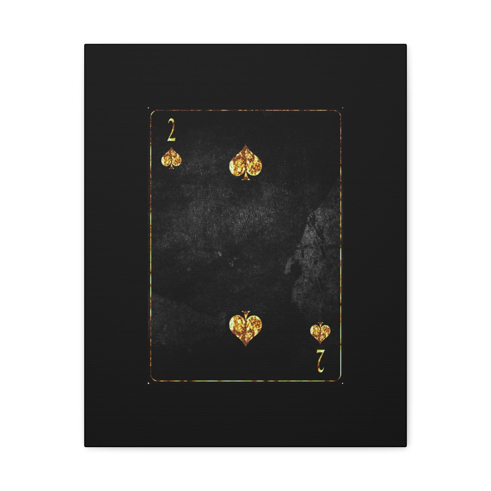 Two Of Spades Grunge Card Playing Card Canvas Wall Art for Home Decor Ready-to-Hang-Express Your Love Gifts
