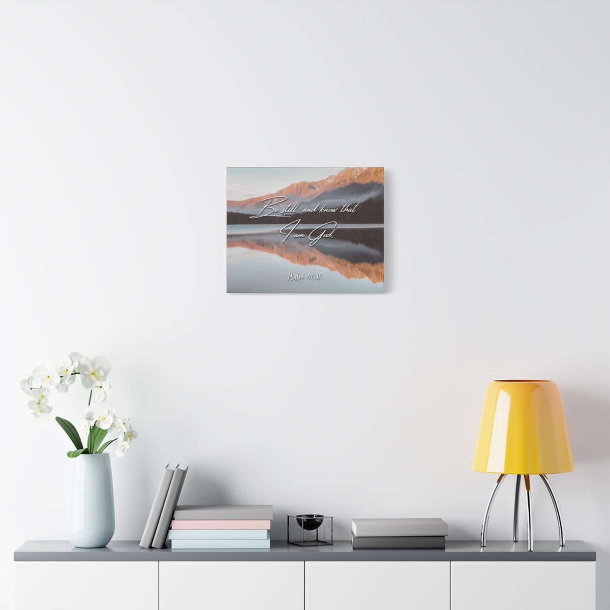 Scripture Canvas Be Still & Know I Am God Psalm 46:10 Christian Wall Art Bible Verse Print Ready to Hang-Express Your Love Gifts