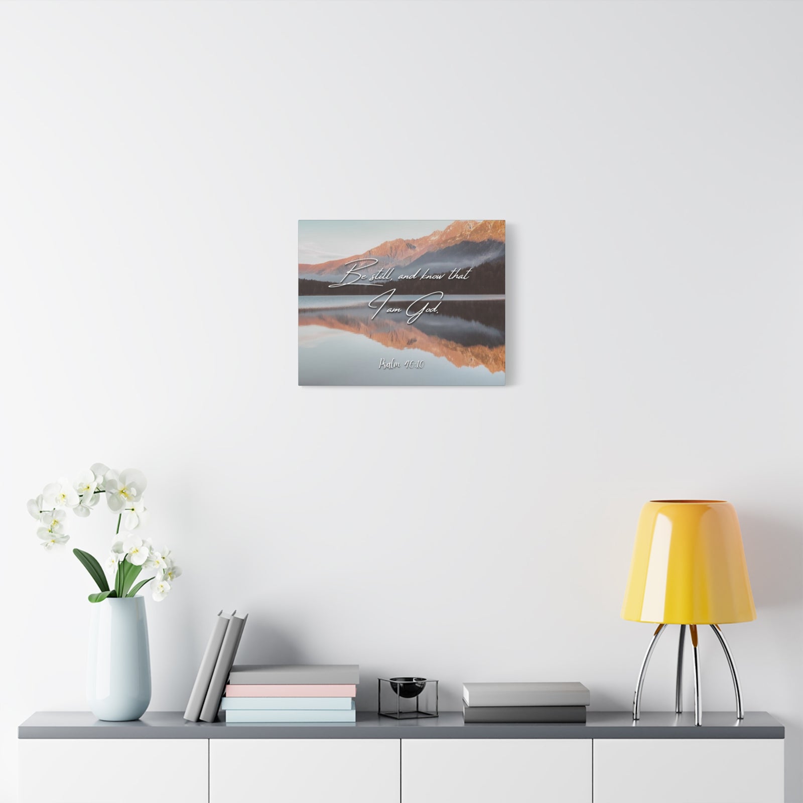 Scripture Canvas Be Still & Know I Am God Psalm 46:10 Christian Wall Art Bible Verse Print Ready to Hang-Express Your Love Gifts