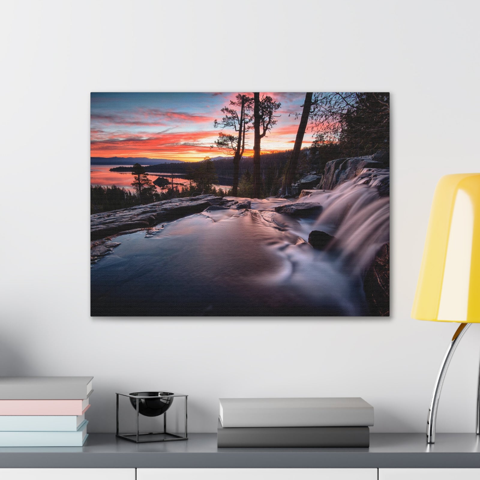 Lake Water Rushing Nature Wilderness Photography Canvas Wall Art for Home Decor Ready-to-Hang-Express Your Love Gifts
