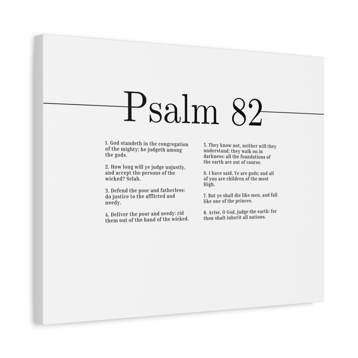 Scripture Canvas Arise, O God Psalm 82 Christian Wall Art Bible Verse Print Ready to Hang-Express Your Love Gifts