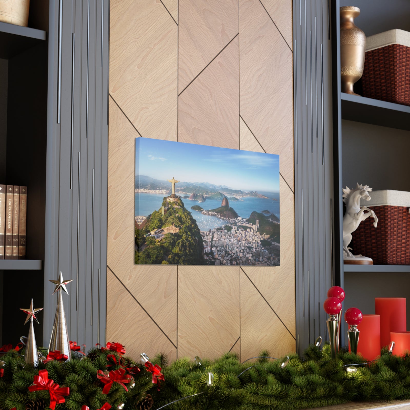 Rio de Janeiro Daytime Skyline Canvas Artwork High-Quality Breathtaking Stunning Cityscape for Home Decor Ready to Hang-Express Your Love Gifts