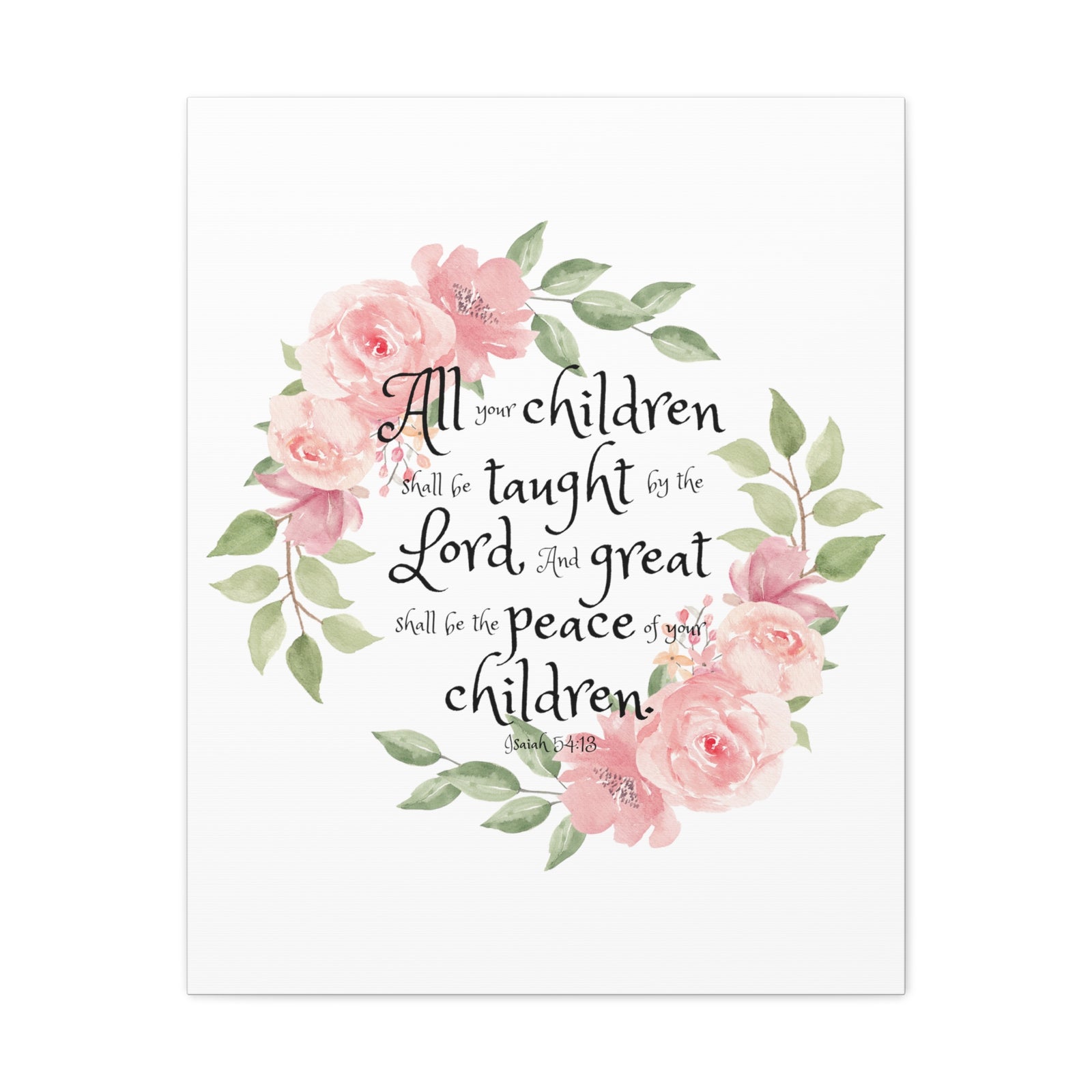 Scripture Walls Isaiah 54:13 All Your Children Bible Verse Canvas Christian Wall Art Ready to Hang Unframed-Express Your Love Gifts