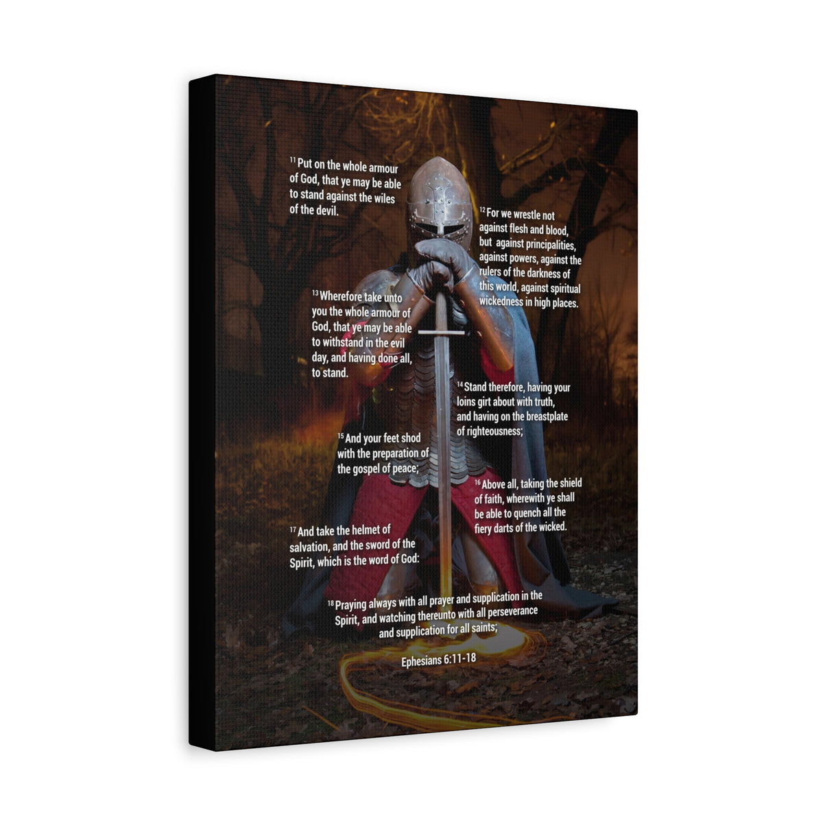 Armour of God Ephesians Bible Verse Canvas Ready to Hang Christian Wall Décor Scripture Art-Express Your Love Gifts