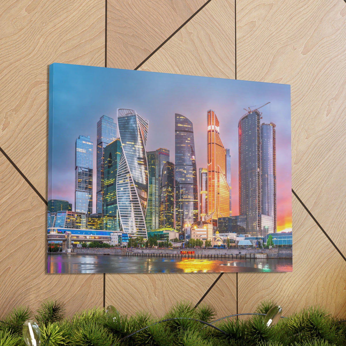 Moscow Night Skyline Canvas Artwork High-Quality Breathtaking Stunning Cityscape for Home Decor Ready to Hang-Express Your Love Gifts