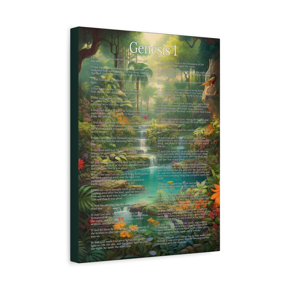 Scripture Walls Genesis 1 Chapter In the Beginning Christian Wall Art Print Ready to Hang Unframed-Express Your Love Gifts