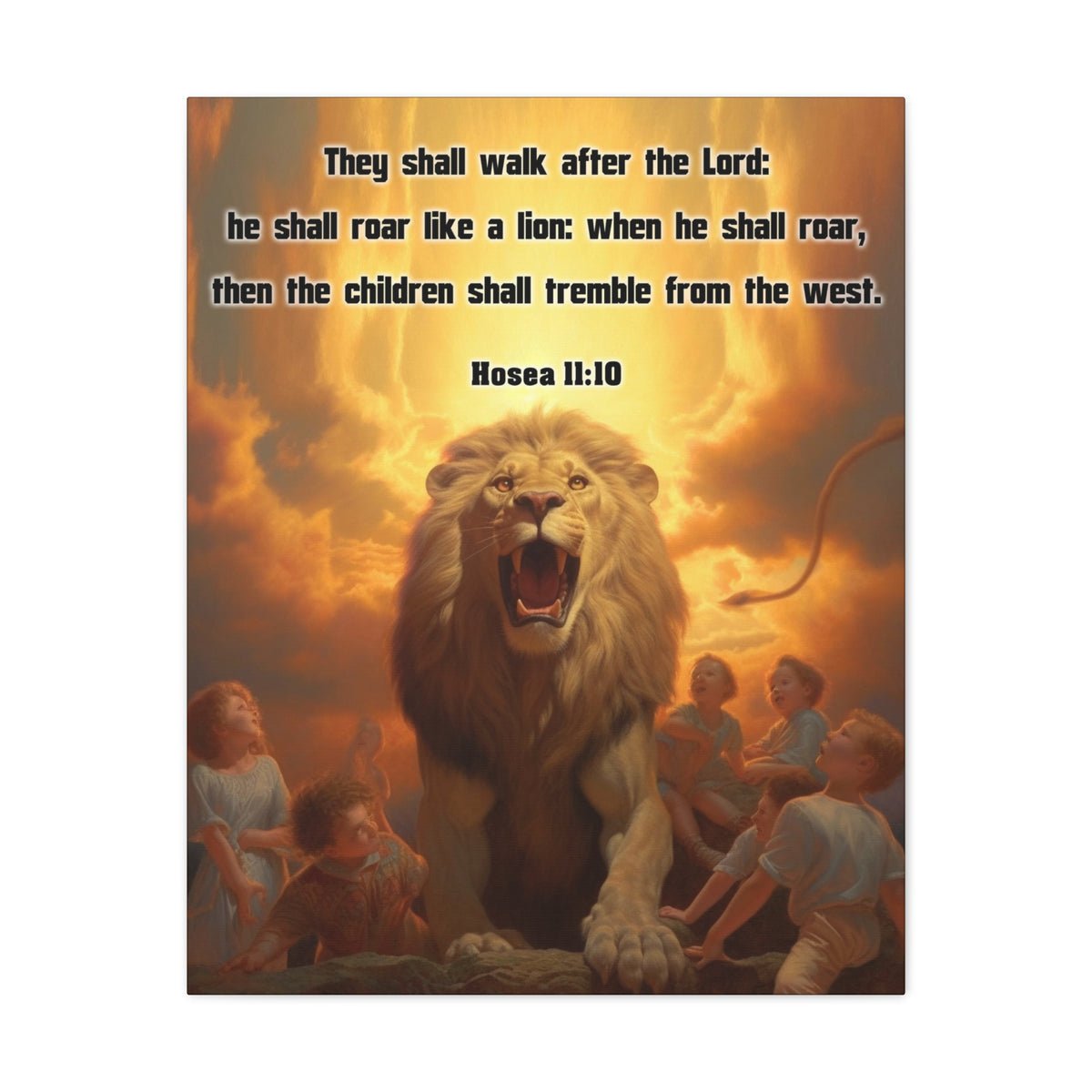 Scripture Walls They Shall Walk After the Lord Hosea 11:10 Christian Wall Art Print Ready to Hang Unframed-Express Your Love Gifts