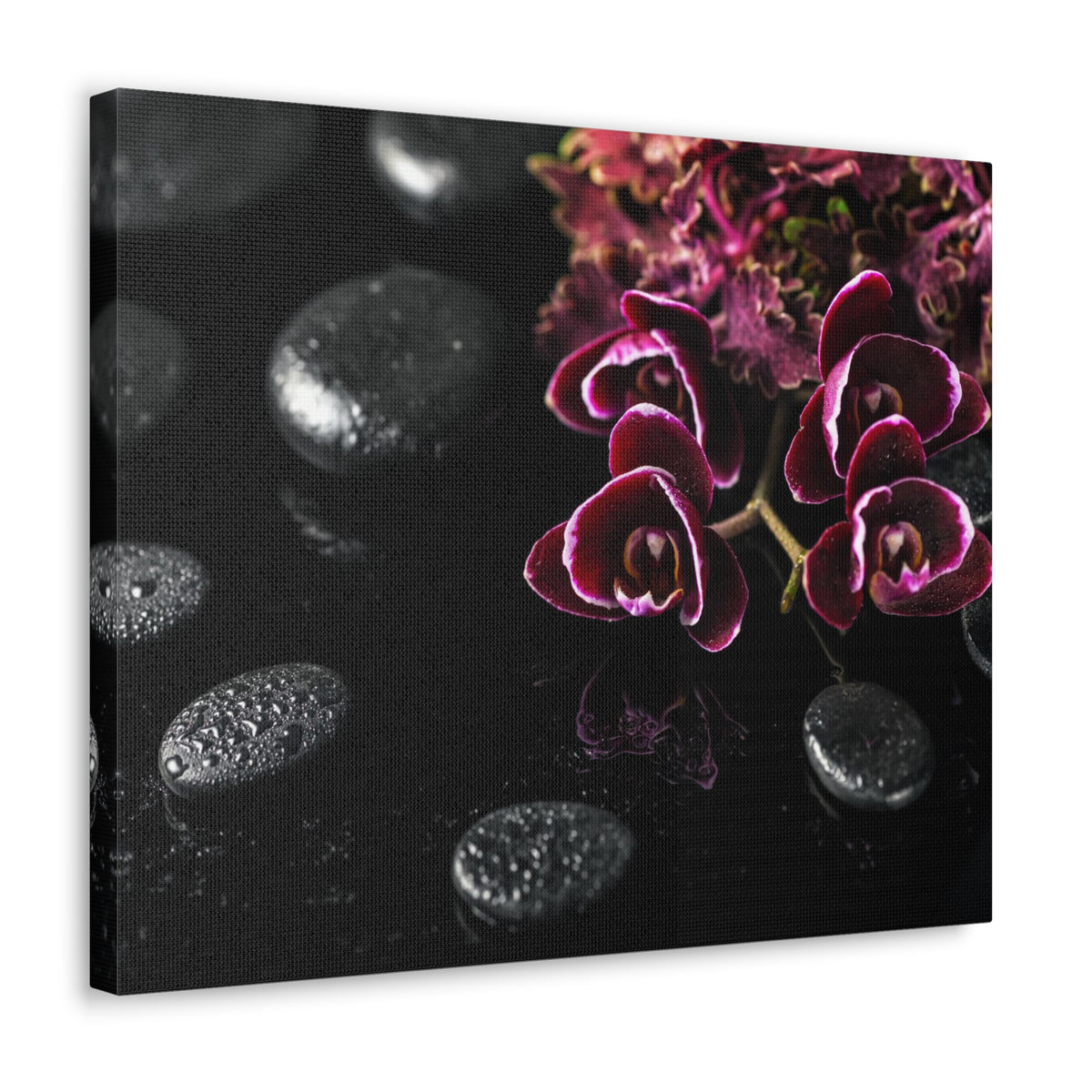 Dark Cherry Orchid Forest Floral Nature Photography Canvas Wall Art for Home Decor Ready-to-Hang-Express Your Love Gifts