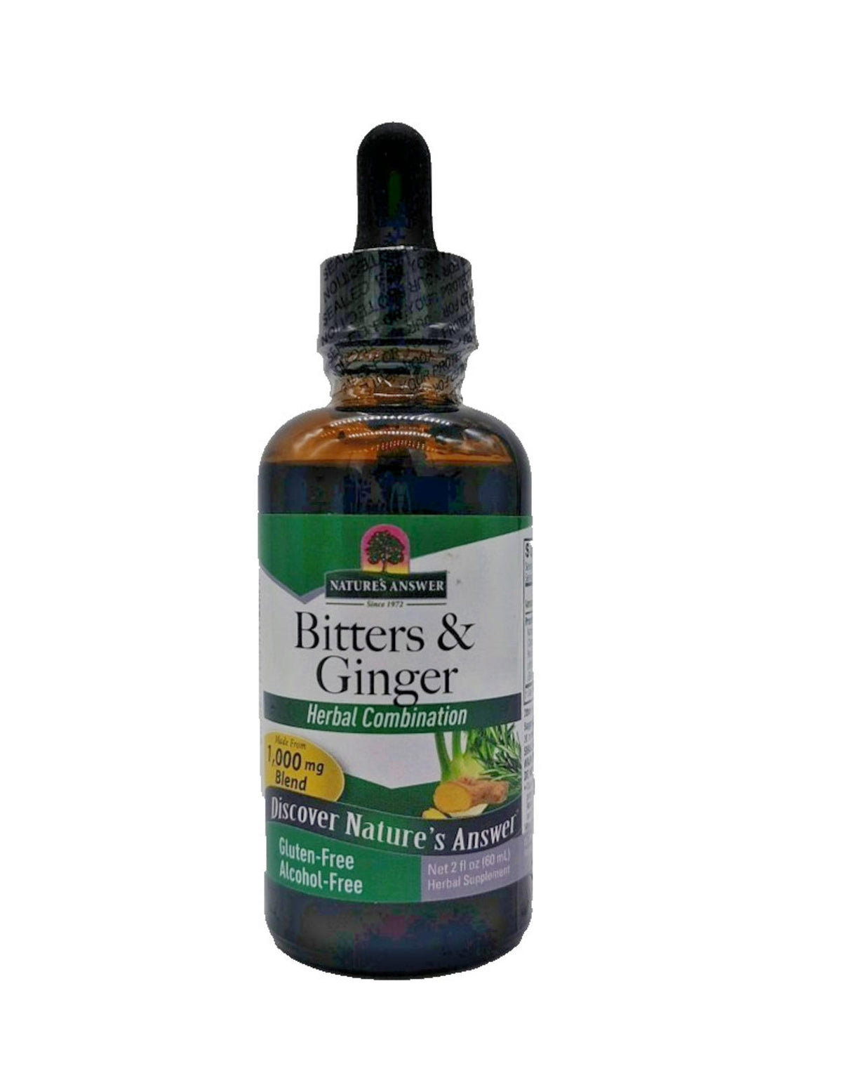 Nature's Answer | Bitters &amp; Ginger | Alcohol-Free 1,000 mg EXP 10/2027-Express Your Love Gifts