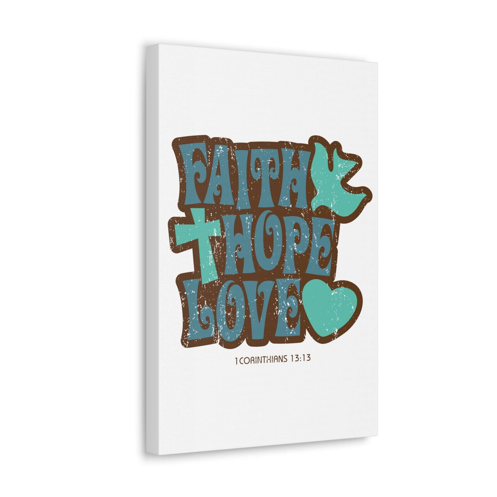 Scripture Walls Faith Hope Love 1 Corinthians 13:13 Bible Verse Canvas Christian Wall Art Ready To Hang-Express Your Love Gifts