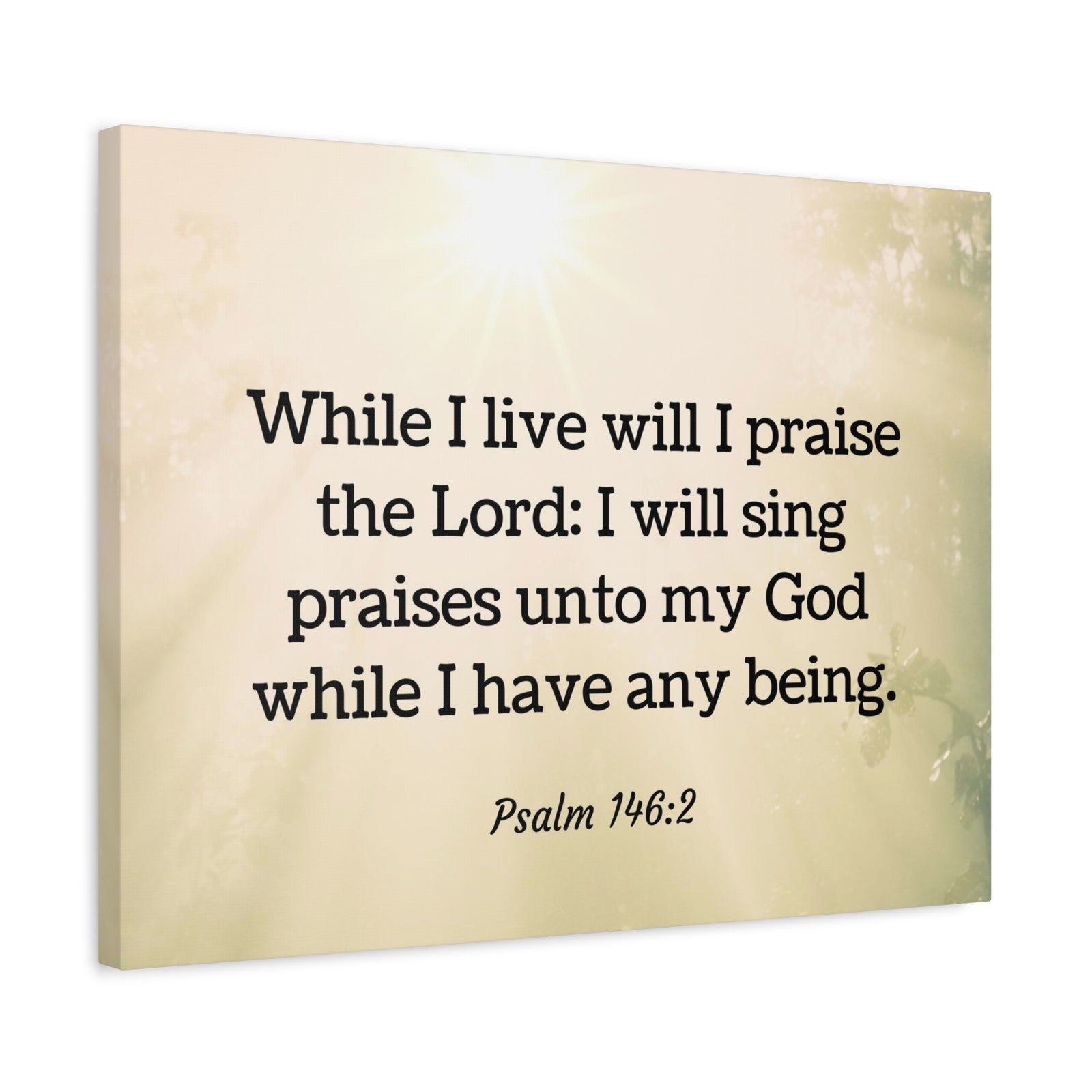 Scripture Walls I Live Will I Praise Psalm 146:2 Bible Verse Canvas Christian Wall Art Ready to Hang-Express Your Love Gifts