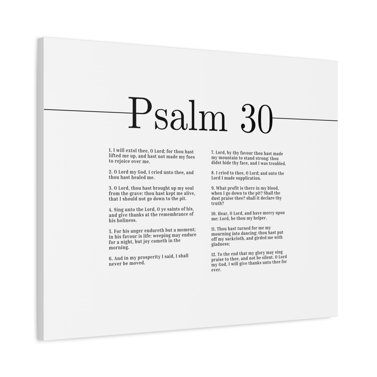 Scripture Canvas Will Give Thanks Unto Thee Forever Psalm 30 Christian Wall Art Bible Verse Print Ready to Hang-Express Your Love Gifts
