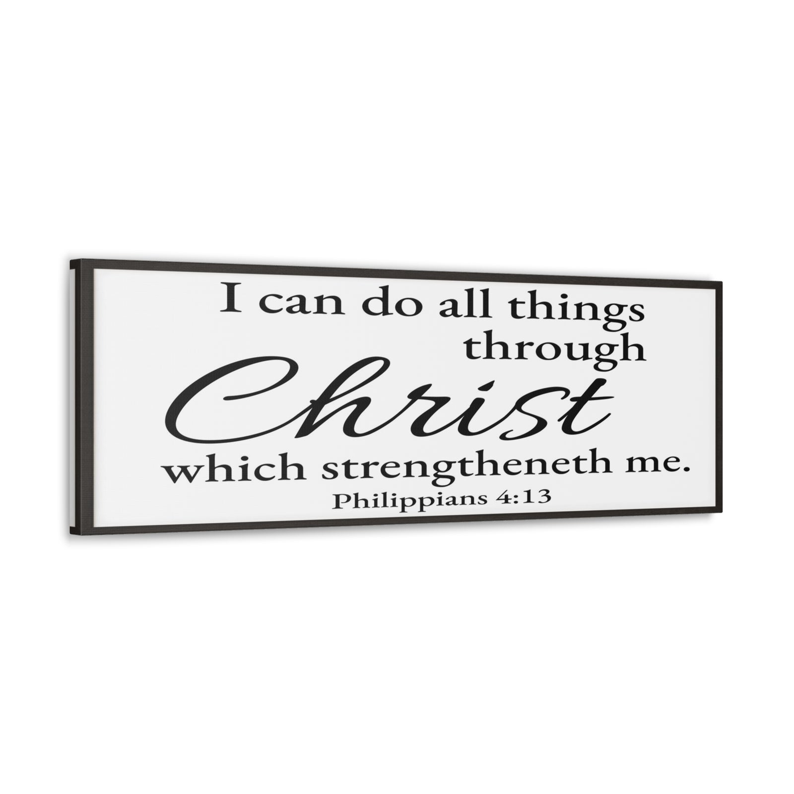 Scripture Walls Philippians 4:13 White Bible Verse Canvas Christian Wall Art Ready to Hang Unframed-Express Your Love Gifts