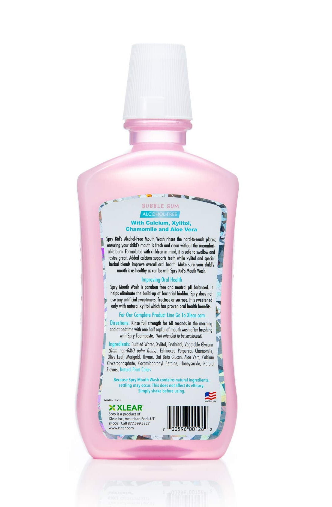 Spry Kids Bubble Gum Flavor Xylitol Mouthwash 3 Pack Fluoride-Free Bubble Gum Flavor Enamel Support, 16 fl oz-Express Your Love Gifts