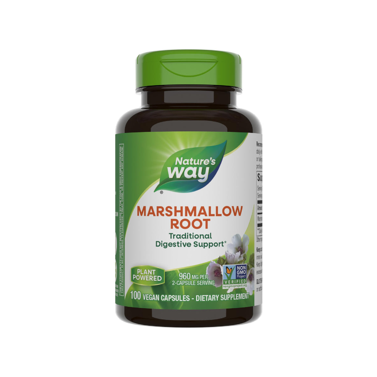 Nature&#39;s Way Marshmallow Root Dietary Supplement, 100 Capsules, Supports Digestive Respiratory Health-Express Your Love Gifts