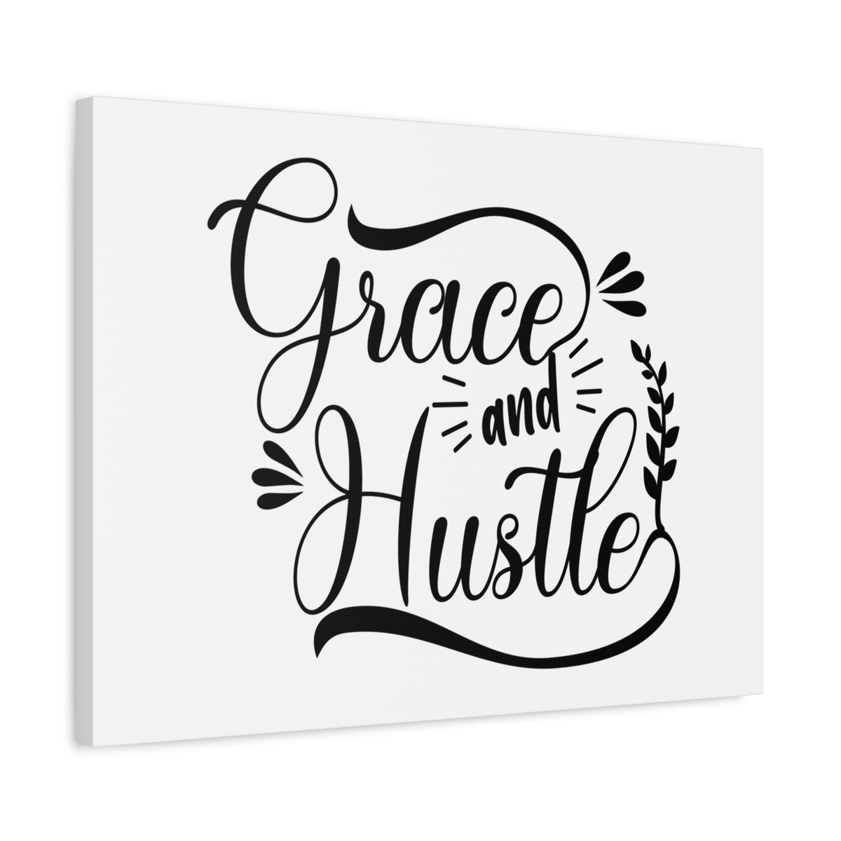 Inspirational Quote Canvas Grace And Hustle Wall Art Motivational Motto Inspiring Prints Artwork Decor Ready to Hang-Express Your Love Gifts