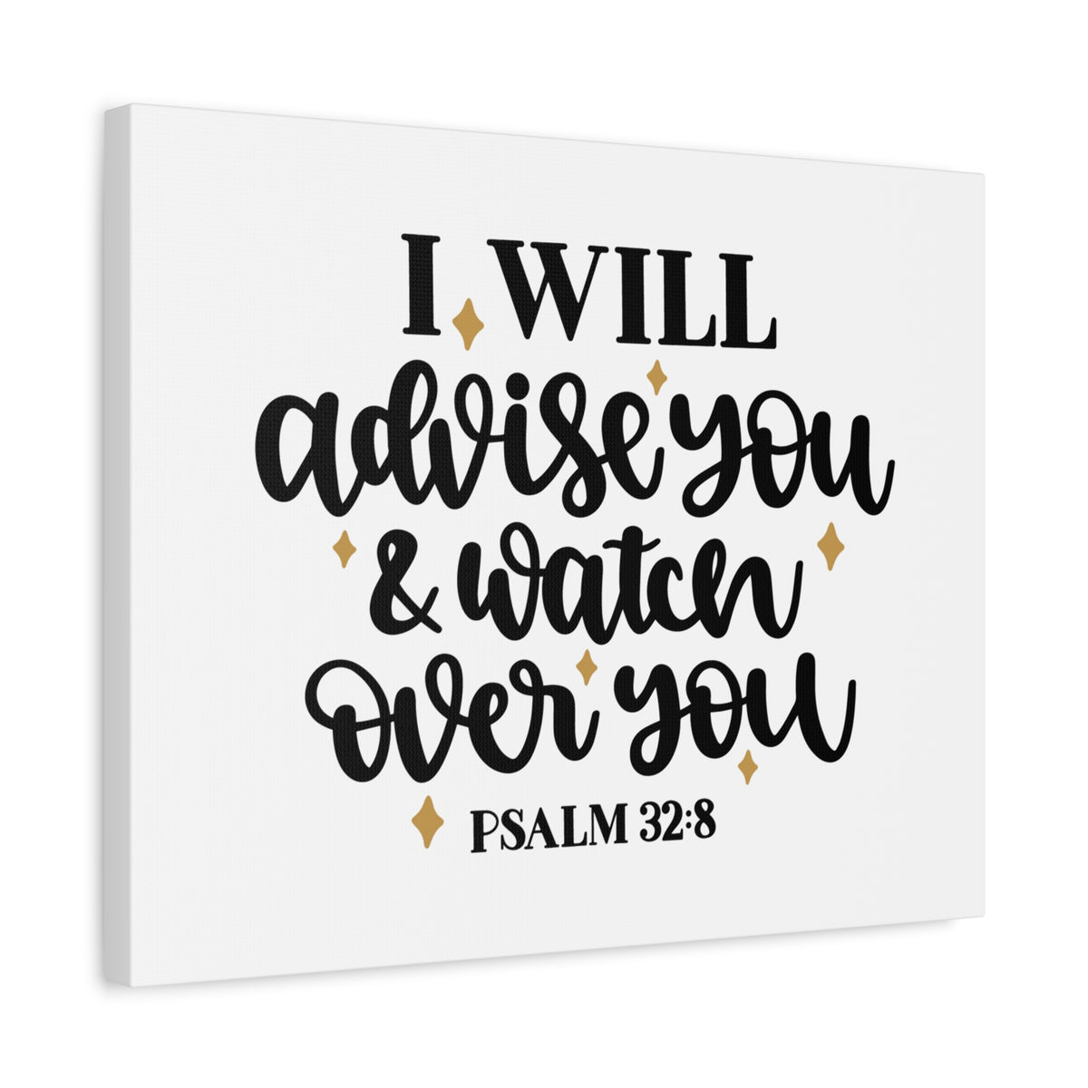 Scripture Canvas Advise Psalm 32:8 Christian Wall Art Bible Verse Print Ready to Hang-Express Your Love Gifts