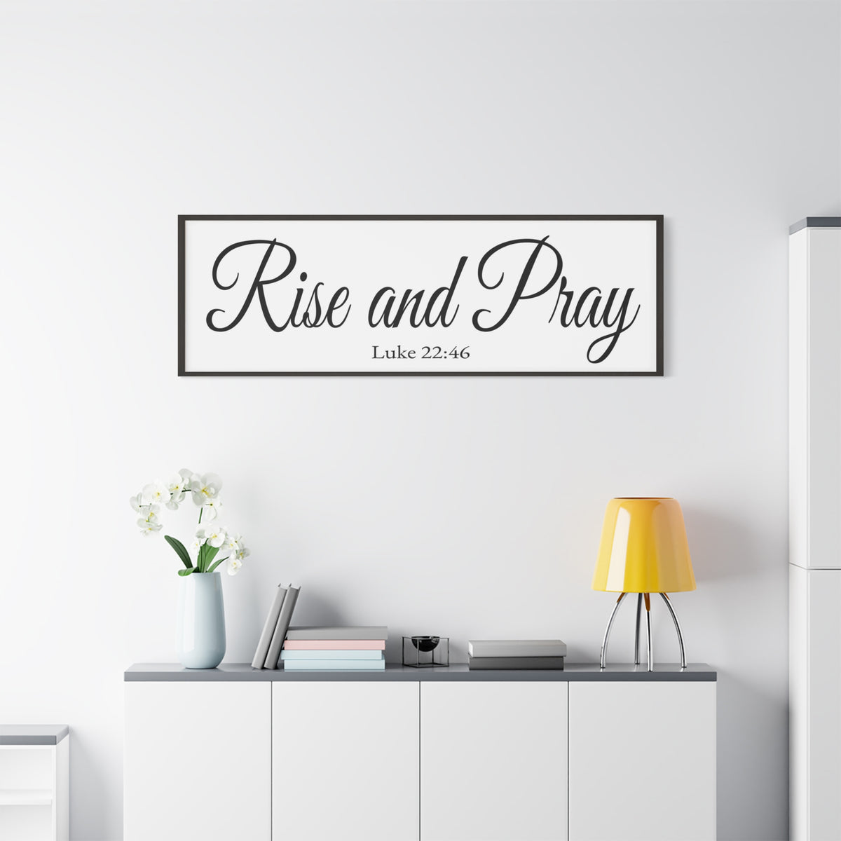 Scripture Walls Luke 22:46 White Bible Verse Canvas Christian Wall Art Ready to Hang Unframed-Express Your Love Gifts