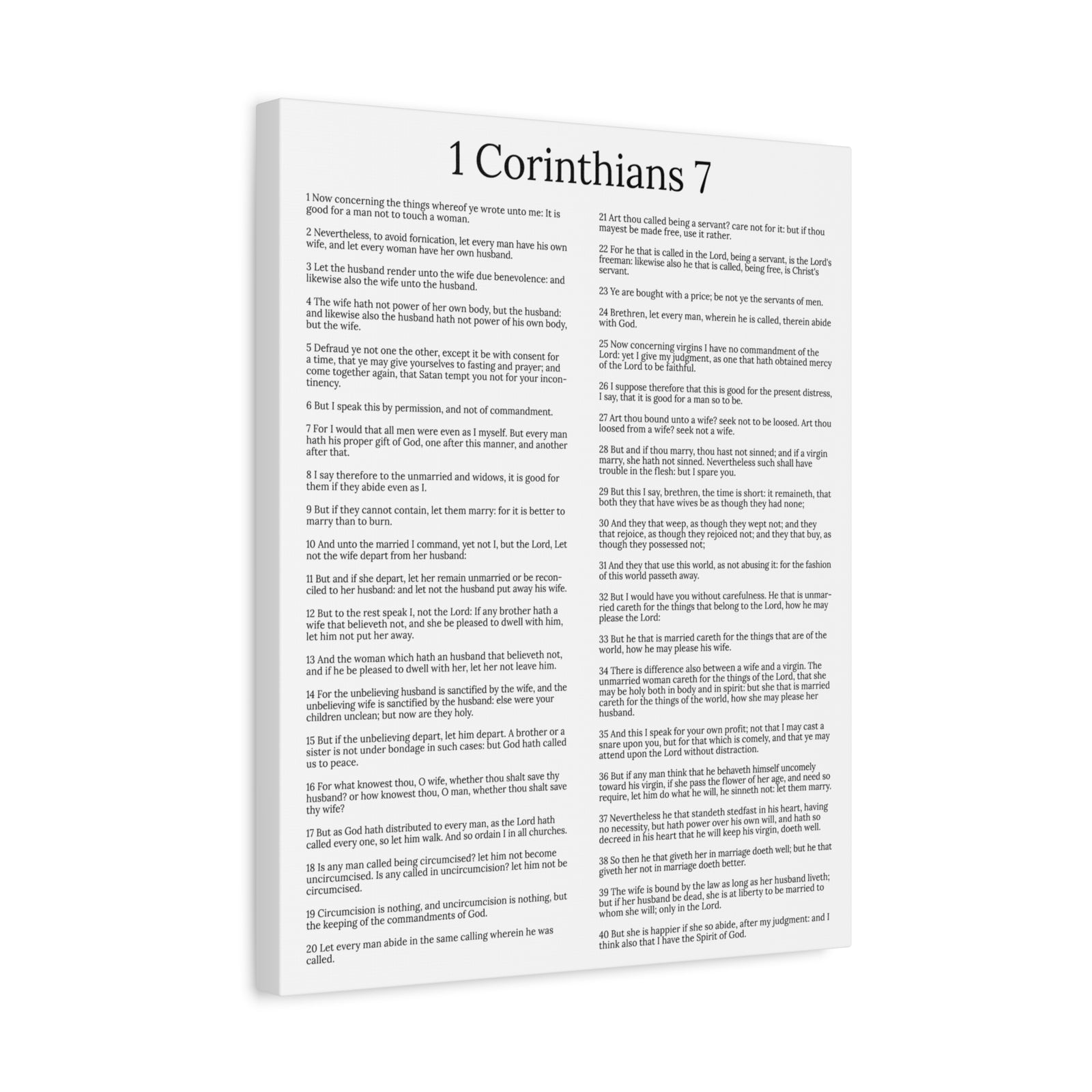 Scripture Walls Marriage 1 Corinthians 7 Chapter White Christian Wall Art Print Ready to Hang Unframed-Express Your Love Gifts