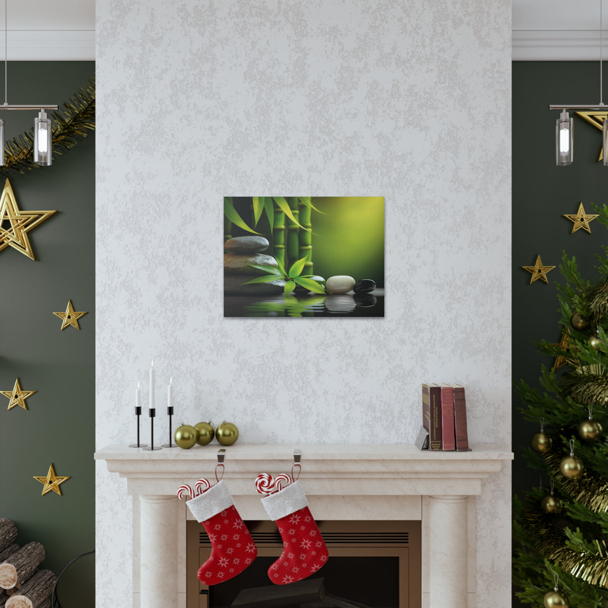 Spa Background with Stones Forest Floral Nature Photography Canvas Wall Art for Home Decor Ready-to-Hang-Express Your Love Gifts