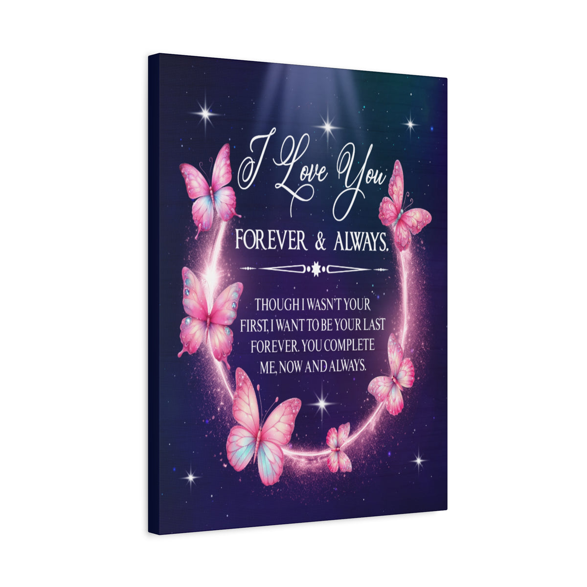 To My Wife Forever & Always Butterfly Canvas Wall Art – Romantic Gift for Eternal Love-Express Your Love Gifts