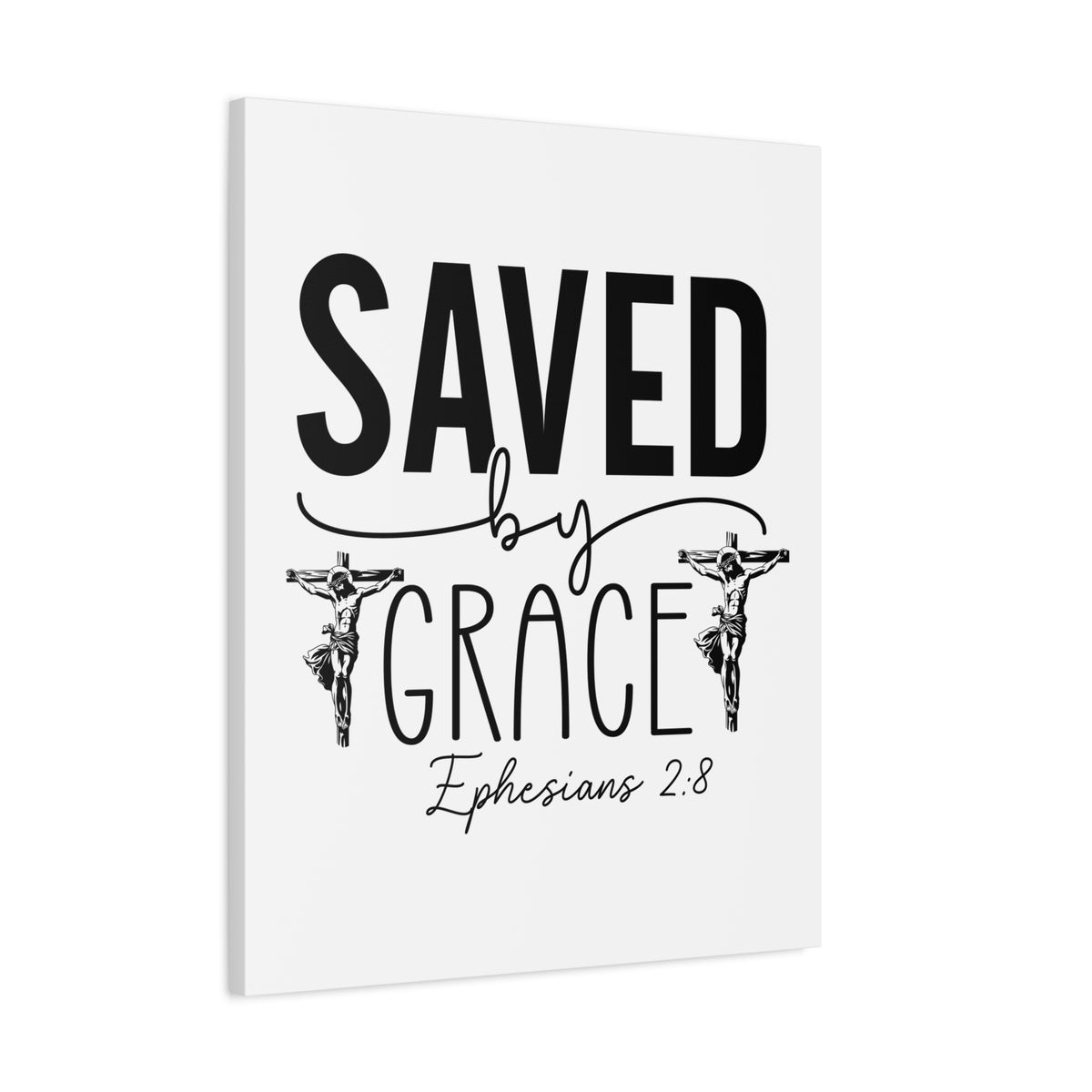 Scripture Walls Ephesian 2:8 Saved By Grace Bible Verse Canvas Christian Wall Art Ready to Hang Unframed-Express Your Love Gifts