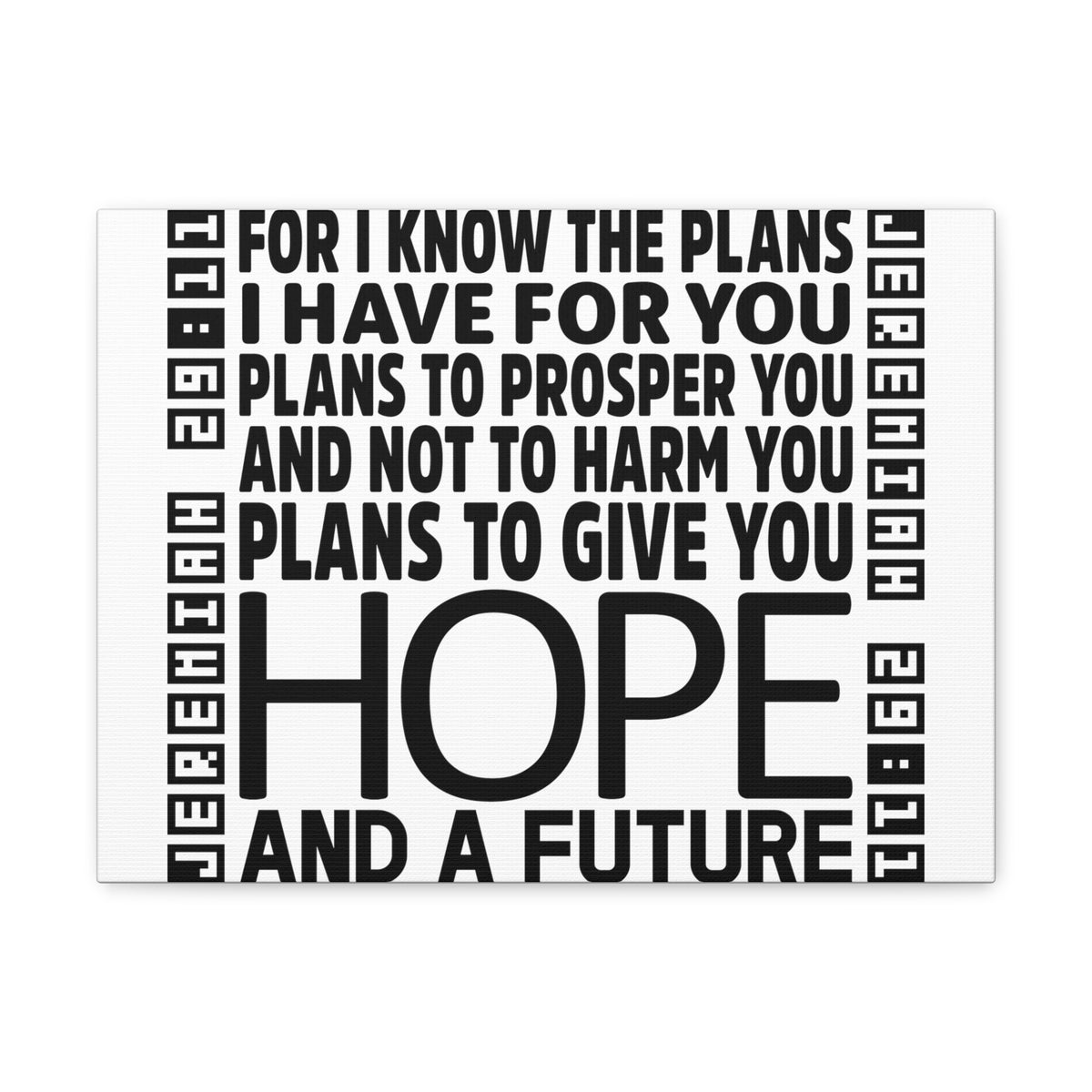 Scripture Walls Jeremiah 29:11 Hope and Future Bible Verse Canvas Christian Wall Art Ready to Hang Unframed-Express Your Love Gifts