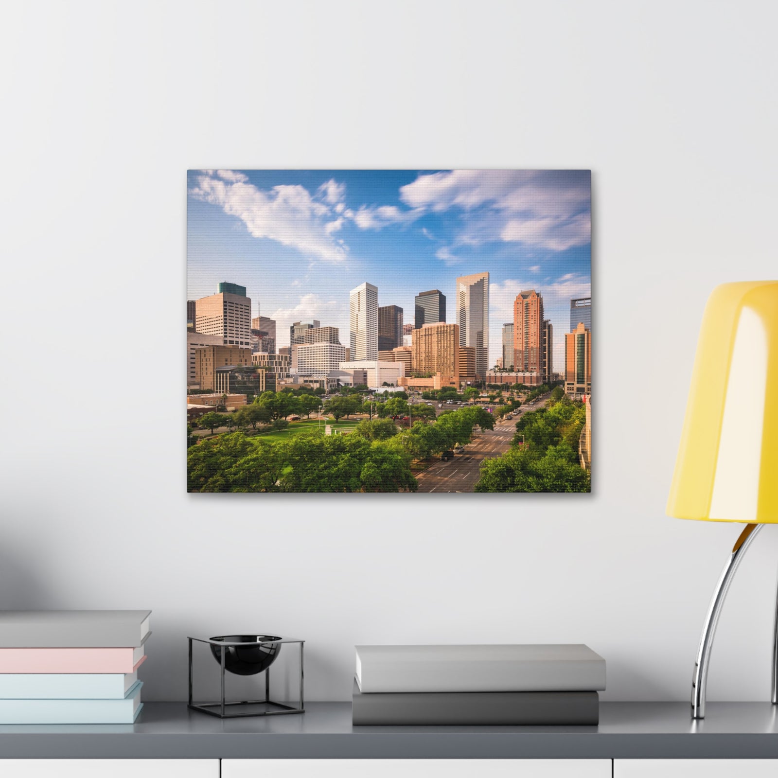 Houston Daytime Skyline Canvas Artwork High-Quality Breathtaking Stunning Cityscape for Home Decor Ready to Hang-Express Your Love Gifts